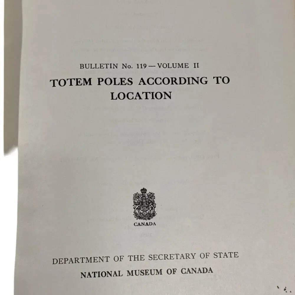 Totem Poles Volume 2 Vintage 1950s Book Northwest Coast Indigenous First Nation